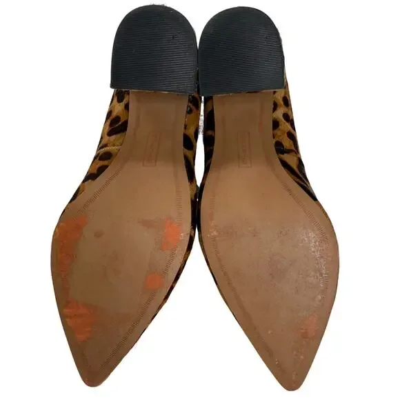 Steven Pamina Block Heel Leopard Print Shoes 6.5M Calf Hair Mob Wife Office Work - Picture 9 of 13